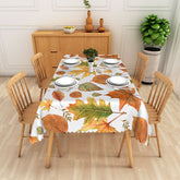Aperturee Rustic Autumn Tablecloth with Withered Fall Leaves Pattern, for Thanksgiving and Seasonal Dining Decor